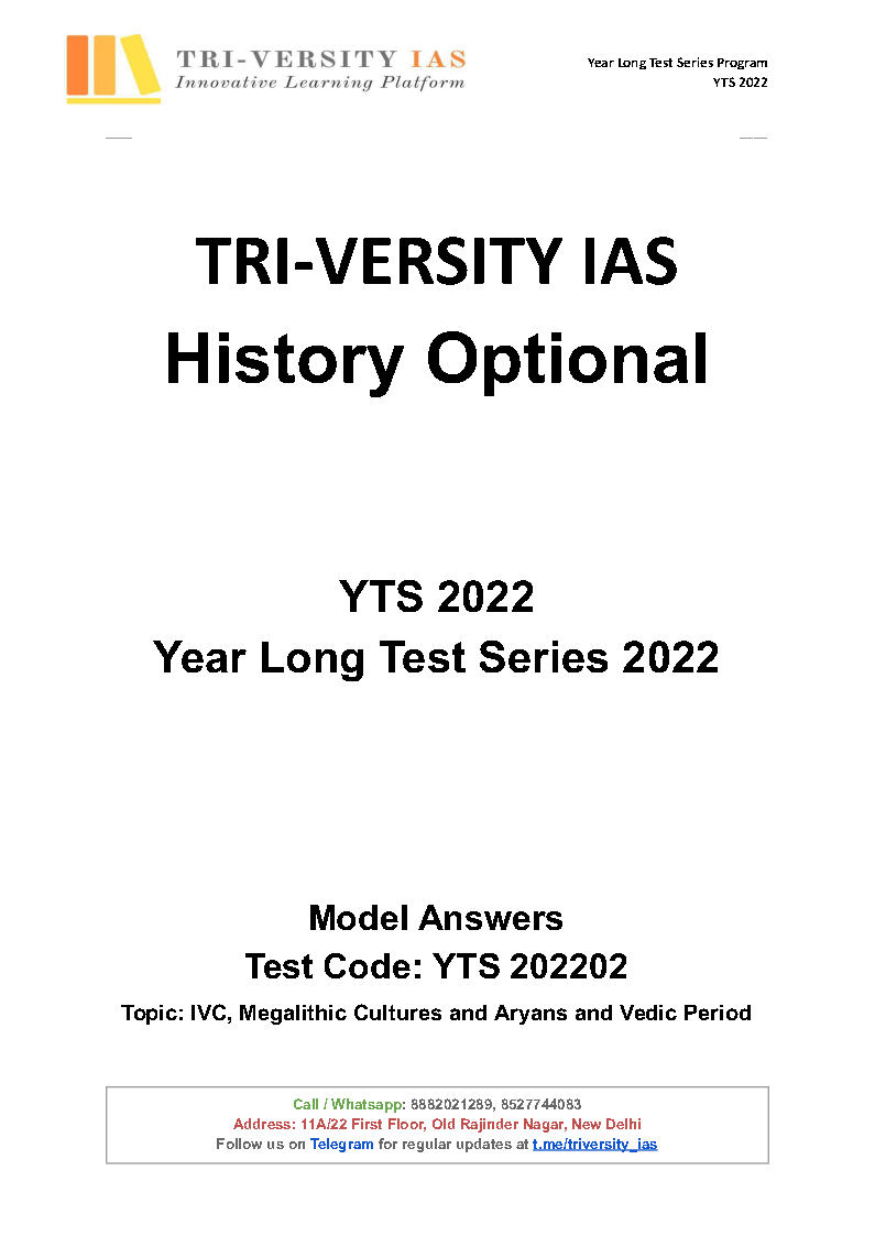 TriVersity IASHistory OptionalTest Series 2022English MediumNotesindia